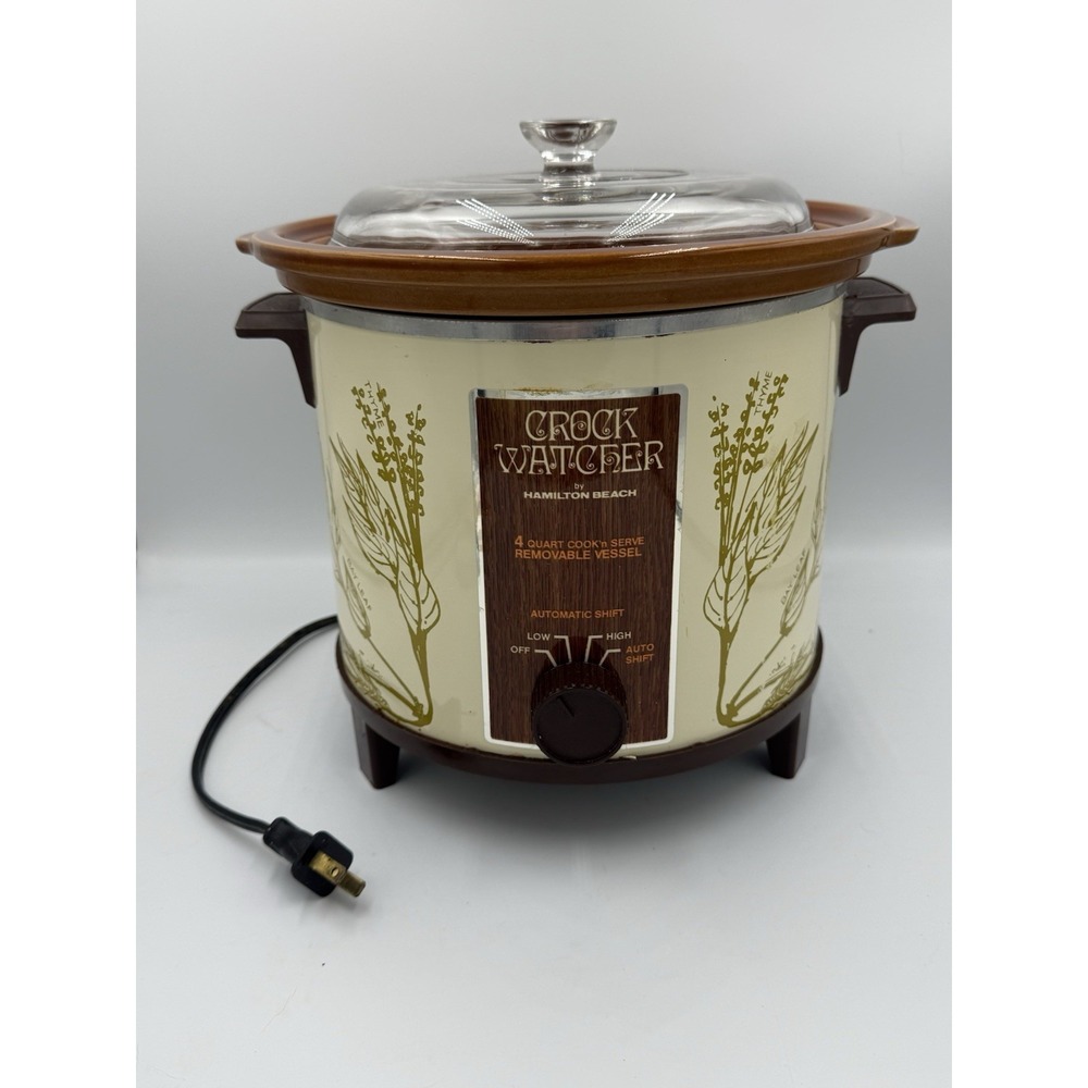 Vintage Hamilton Beach 6 (Qt) Quart Crock Watcher Pot Model 417-1 Tested Working